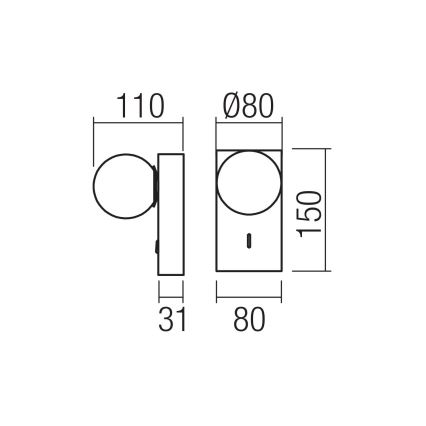 Redo 01-4657 - Lampada da parete LED NORMA LED/5W/230V CRI 90 USB bianco/oro