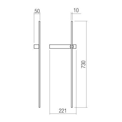 Redo 01-4672 - Applique LED da parete TANGENT LED/6W/230V 2700/2850/3000K 73 cm CRI 90 oro