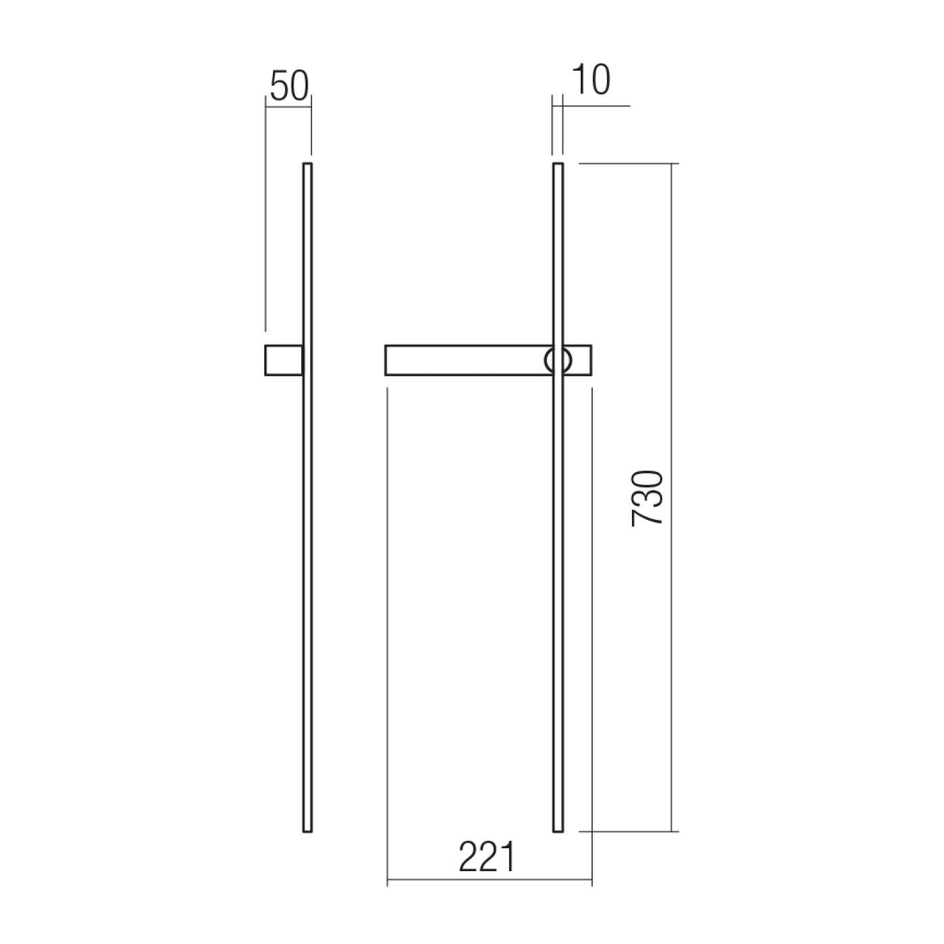 Redo 01-4672 - Applique LED da parete TANGENT LED/6W/230V 2700/2850/3000K 73 cm CRI 90 oro