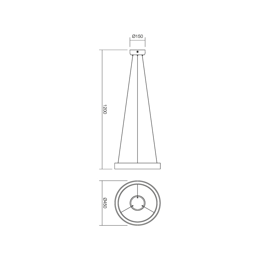 Redo 01-671 - Lampadario LED a sospensione con filo LOOP LED/38W/230V diametro 45 cm bianco