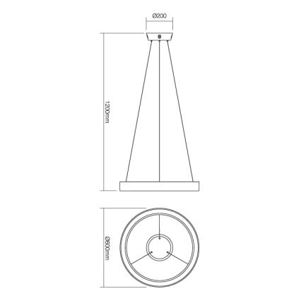 Redo 01-672 - Lampadario LED a sospensione con filo LOOP LED/48W/230V diametro 60 cm bianco