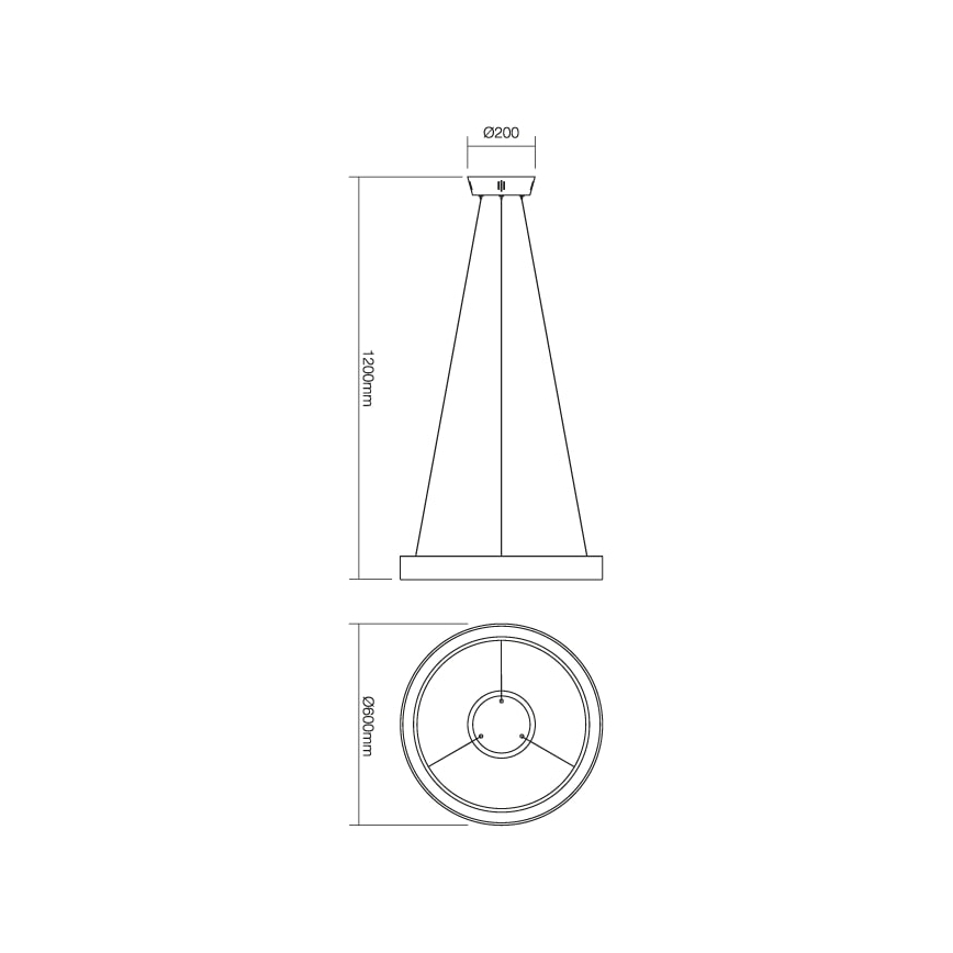 Redo 01-672 - Lampadario LED a sospensione con filo LOOP LED/48W/230V diametro 60 cm bianco