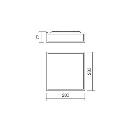 Redo 01-705 - Plafoniera da bagno EGO 2xE27/60W/230V 28x28 cm IP44