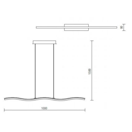 Redo 01-893 - Lampadario a sospensione su cavo PULSE LED/23,1W/230V cromo opaco