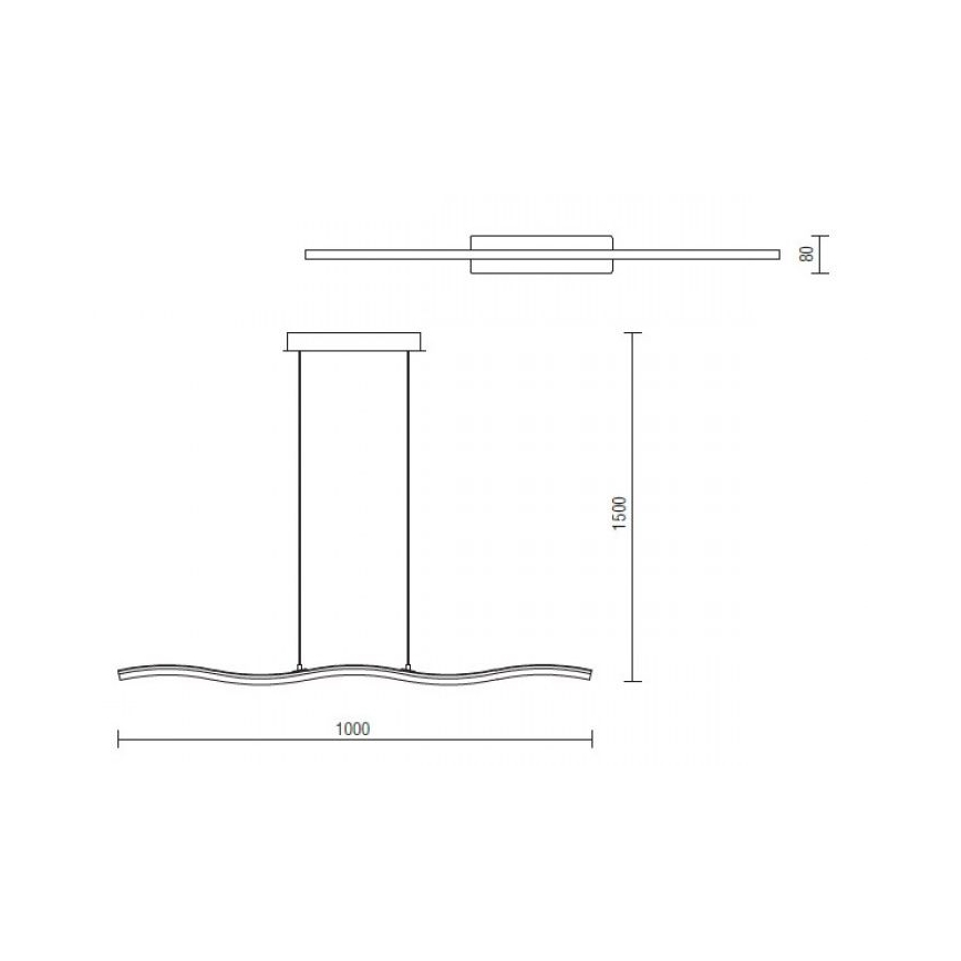 Redo 01-893 - Lampadario a sospensione su cavo PULSE LED/23,1W/230V cromo opaco