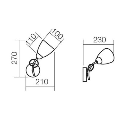 Redo 02-649 - Applique NOELLA 1xE14/28W/230V ottone