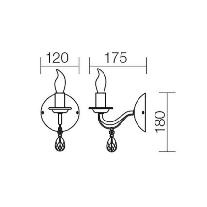 Redo 02-709 - Applique FABIOLA 1xE14/28W/230V