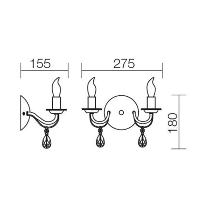 Redo 02-710 - Applique FABIOLA 2xE14/28W/230V