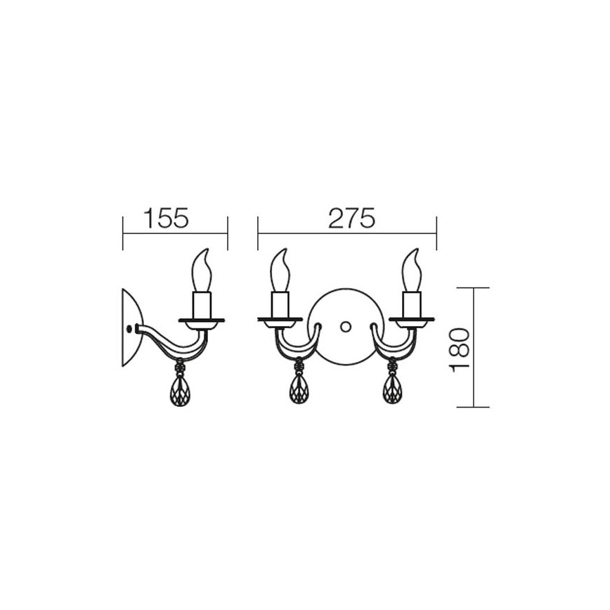 Redo 02-710 - Applique FABIOLA 2xE14/28W/230V
