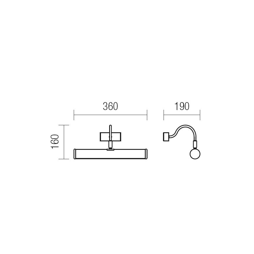 Redo 02-844 - Lampada per quadri CAIRO 2xE14/28W/230V 36 cm bianca