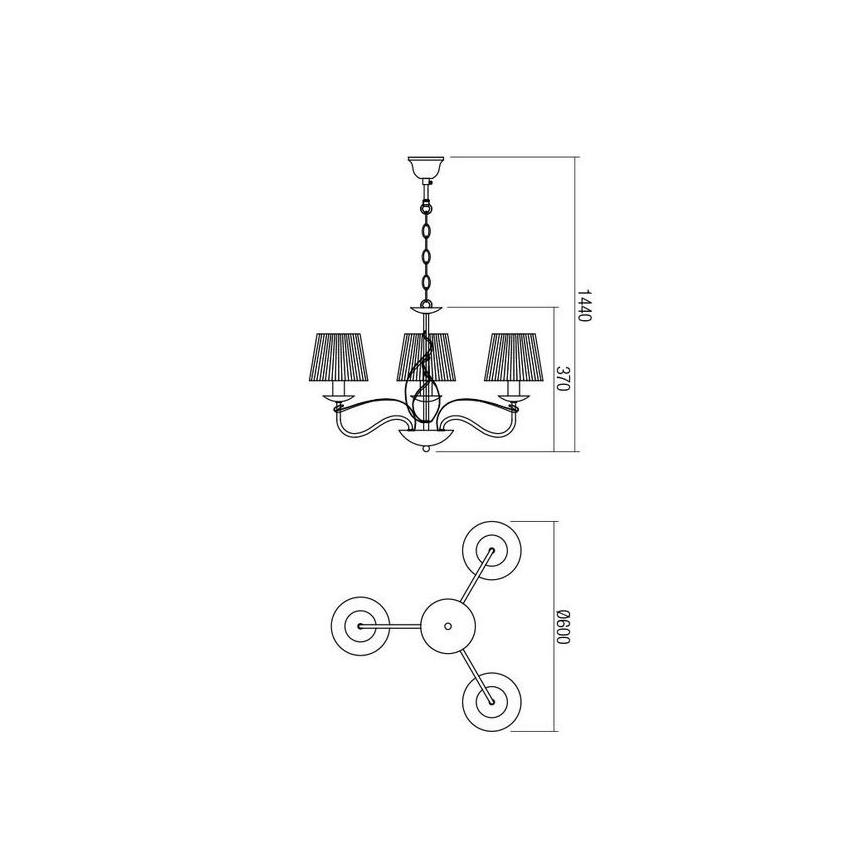 Redo 02-951 - Lampadario a sospensione con catena VIRTUU 3xE14/28W/230V