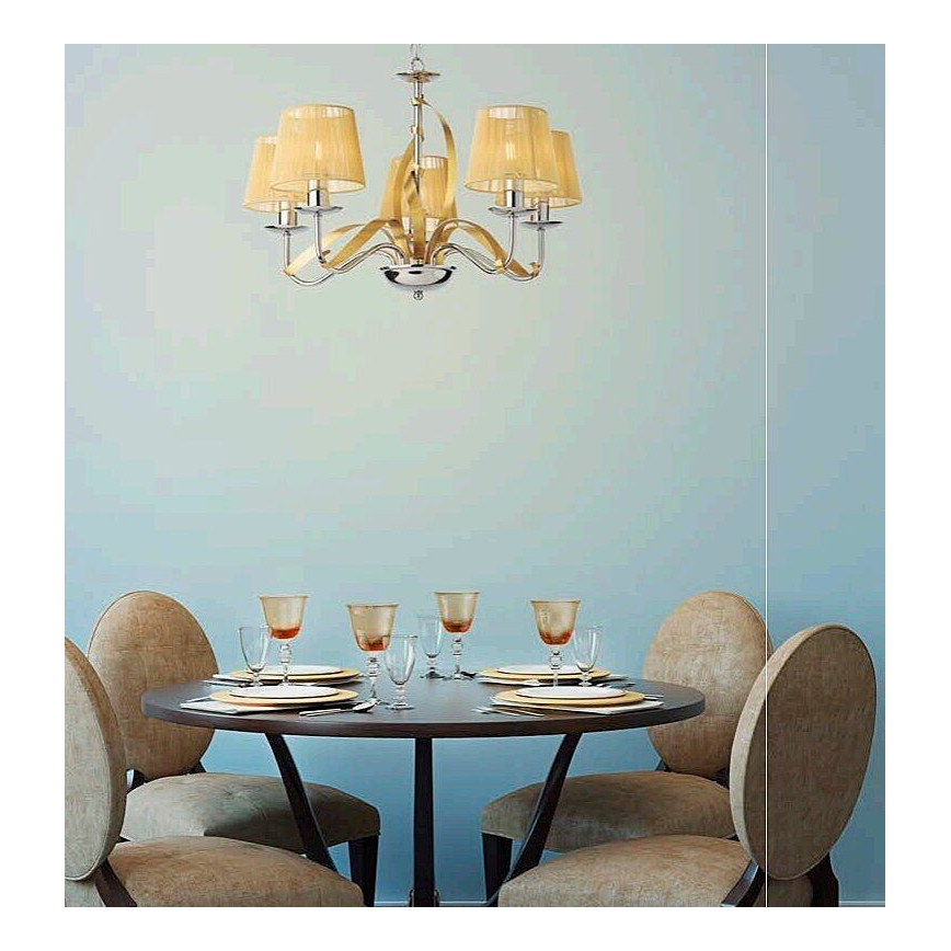 Redo 02-952 - Lampadario a sospensione con catena VIRTUU 5xE14/28W/230V