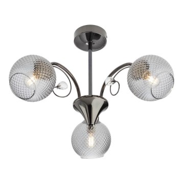 Redo 02-970 - Lampadario a sospensione con supporto rigido ASPERA 3xE14/28W/230V nero