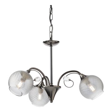 Redo 02-972 - Lampadario a catena ASPERA 3xE14/28W/230V Ø 52 cm nero