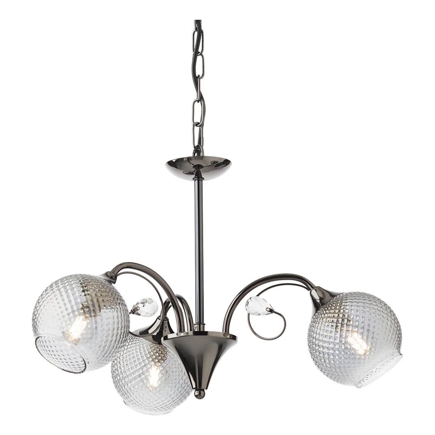 Redo 02-972 - Lampadario a catena ASPERA 3xE14/28W/230V Ø 52 cm nero