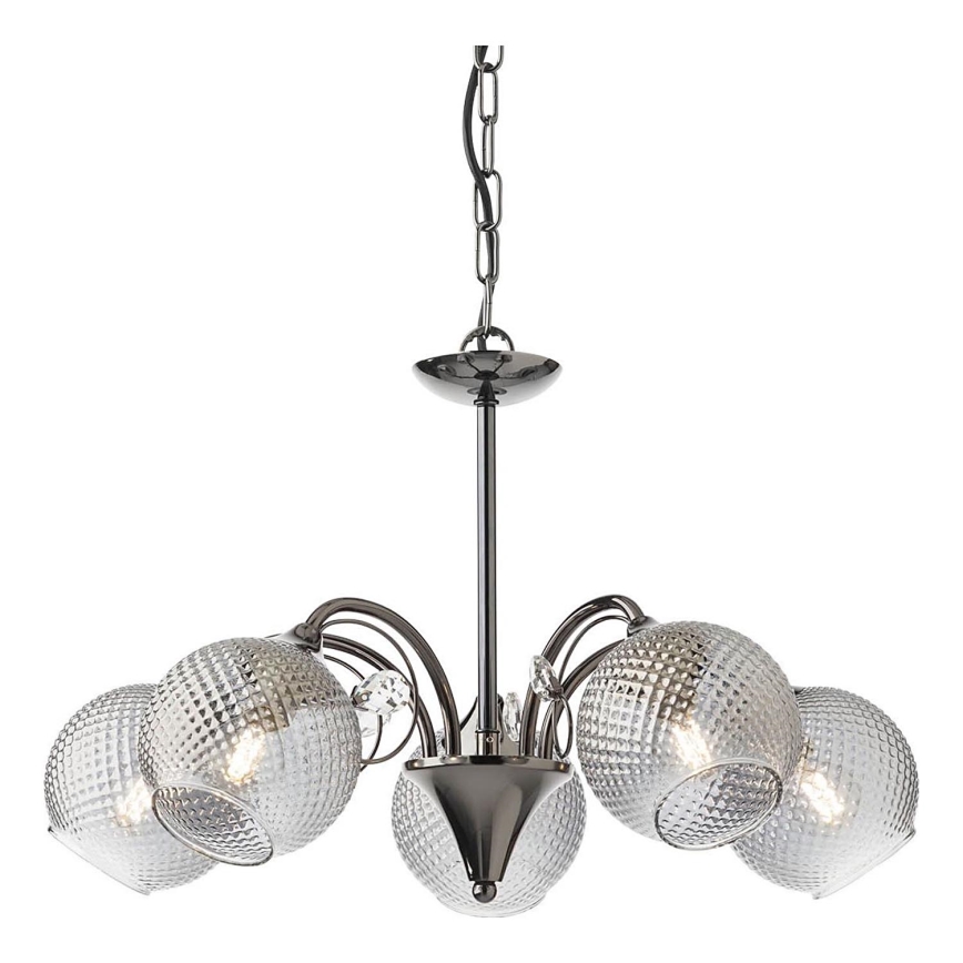 Redo 02-973 - Lampadario a sospensione con catena ASPERA 5xE14/28W/230V nero