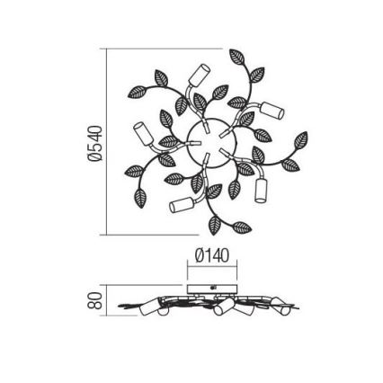 Redo 02-980 - Lampadario a plafone TIARA 5xE14/28W/230V