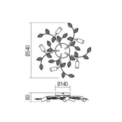 Redo 02-980 - Lampadario a plafone TIARA 5xE14/28W/230V