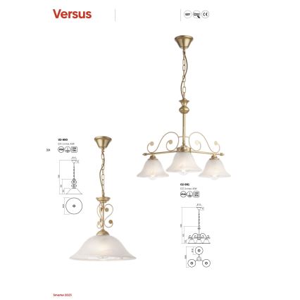 Redo 02-990 - Lampadario a sospensione con catena VERSUS 1xE27/42W/230V