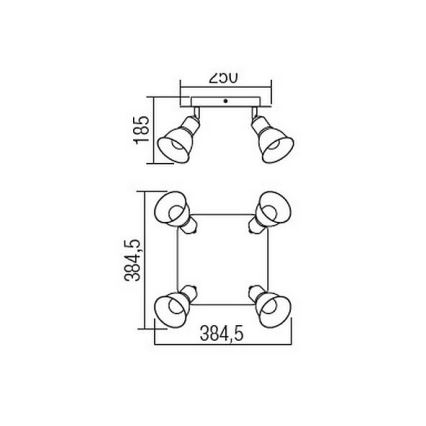 Redo 04-466 - Faretto OLAF 4xE14/12W/230V