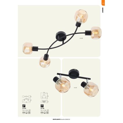 Redo 04-483 - Luce Spot da parete AMBER 1xE14/28W/230V