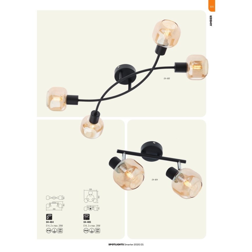 Redo 04-485 - Luce Spot AMBER 3xE14/28W/230V