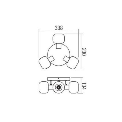 Redo 04-485 - Luce Spot AMBER 3xE14/28W/230V