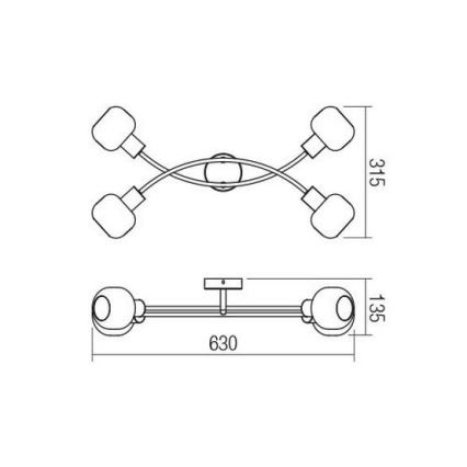 Redo 04-486 - Luce Spot AMBER 4xE14/28W/230V