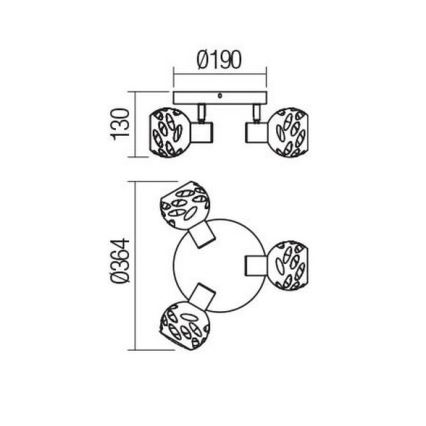 Redo 04-518 - Luce Spot TORN 3xE14/28W/230V