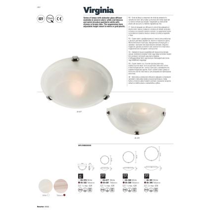 Redo 05-391 - Plafoniera VIRGINIA 2xE27/42W/230V Ø 40 cm colore crema