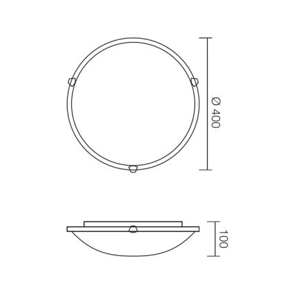 Redo 05-393 - Plafoniera VIRGINIA 2xE27/42W/230V Ø 40 cm grigia