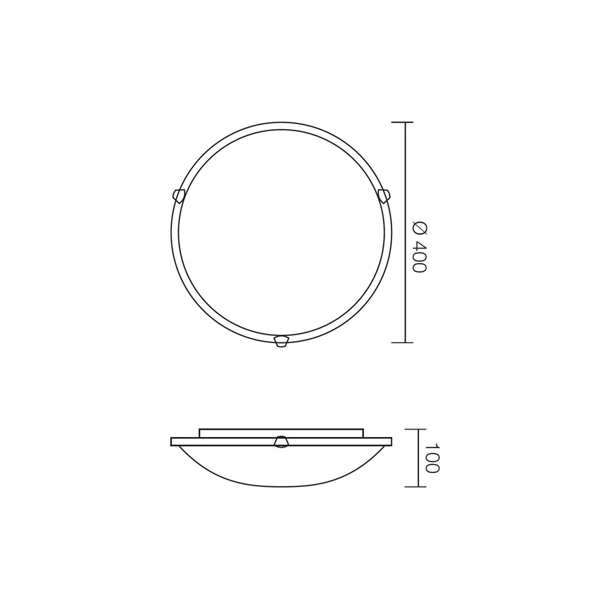 Redo 05-393 - Plafoniera VIRGINIA 2xE27/42W/230V Ø 40 cm grigia