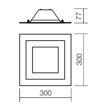 Redo 05-828 - Plafoniera SPECTRE 1xE14/28W/230V 30x30 cm cromo lucido/bianco