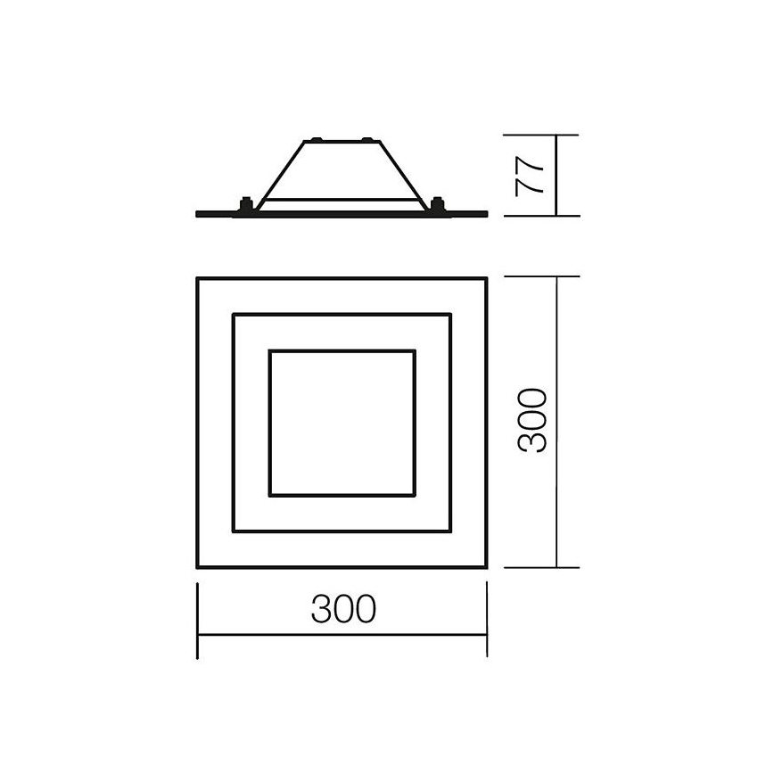 Redo 05-828 - Plafoniera SPECTRE 1xE14/28W/230V 30x30 cm cromo lucido/bianco
