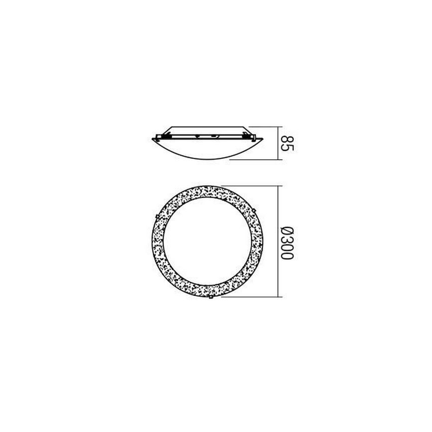 Redo 05-865 - Plafoniera LED ARTEMIS LED/12W/230V diametro 30 cm argento