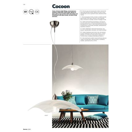 Redo 05-877 - Lampadario su cavo COCOON 1xE27/42W/230V crema