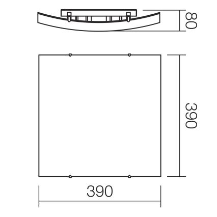 Redo 05-905 - Plafoniera ISIDE 2xE27/42W/230V 39x39 cm trasparente