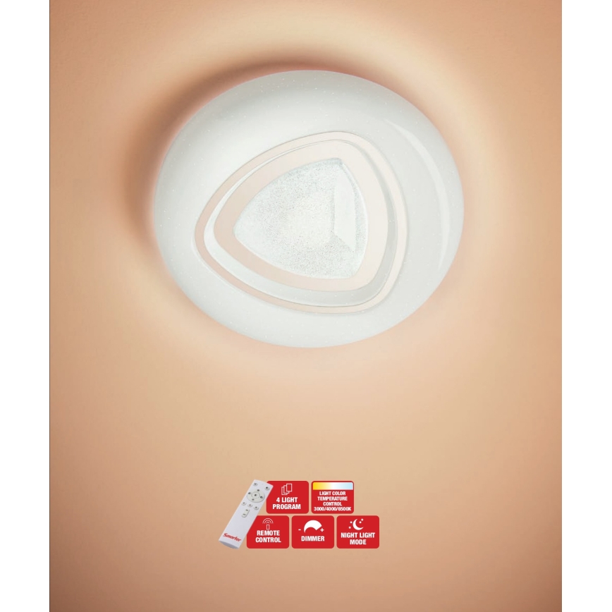 Redo 05-919 - Plafoniera dimmerabile a LED GALAX LED/48W/230V 3000-6500K Wi-Fi Tuya Ø 48 cm bianca + telecomando
