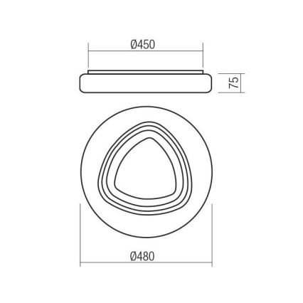 Redo 05-919 - Plafoniera dimmerabile a LED GALAX LED/48W/230V 3000-6500K Wi-Fi Tuya Ø 48 cm bianca + telecomando