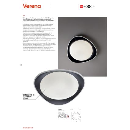 Redo 05-922 - Plafoniera LED VERENA LED/24W/230V antracite