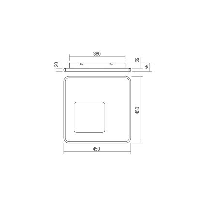 Redo 05-961 - Plafoniera LED dimmerabile SINTESI LED/53W/230V 45x45 cm 3000-6000K + telecomando