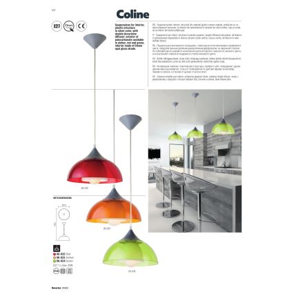 Redo 06-032 - Lampadario a sospensione con filo COLINE 1xE27/42W/230V