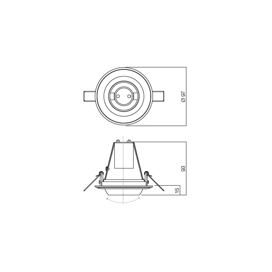 Redo 70069 - Plafoniera da incasso TR 1xE14/28W/230V dorata