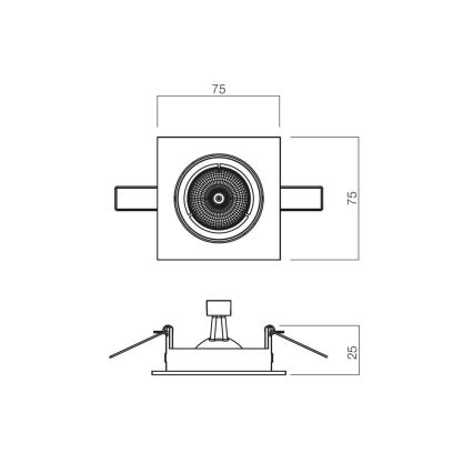 Redo 70328 - Faretto da incasso MT 1xGU5,3/50W/12V