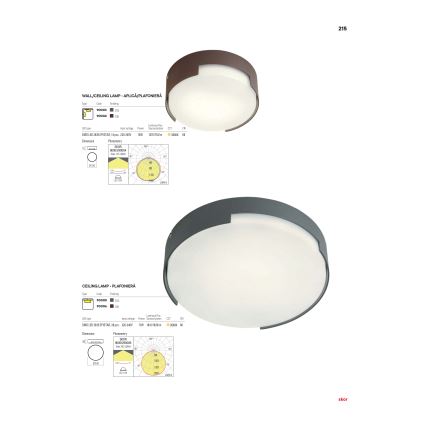 Redo 90003 - Plafoniera LED da esterno SKOR LED/12W/230V IP54 grigio