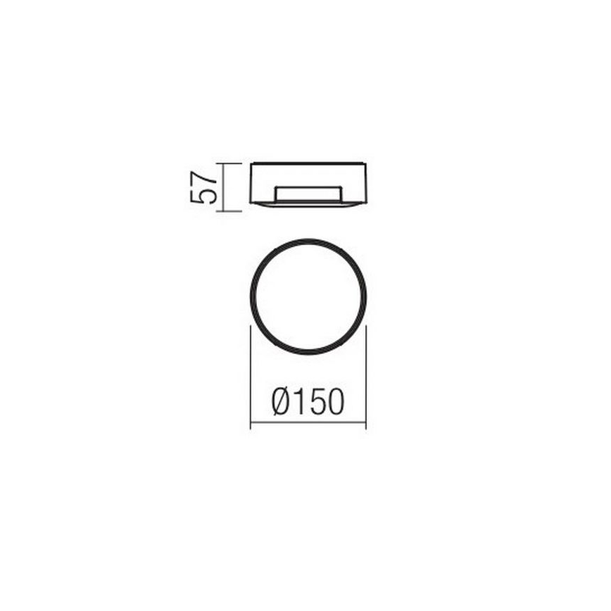 Redo 90004 - Plafoniera LED da esterno SKOR LED/12W/230V diametro 15 cm IP54 marrone