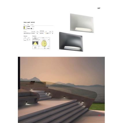Redo 90009 - Lampada segnapasso da esterno TAMPA LED/11W/230V IP54 bianca
