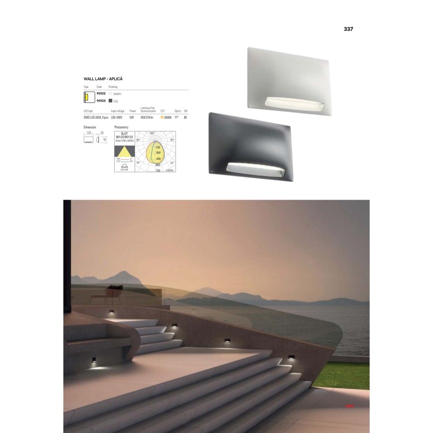 Redo 90009 - Lampada segnapasso da esterno TAMPA LED/11W/230V IP54 bianca