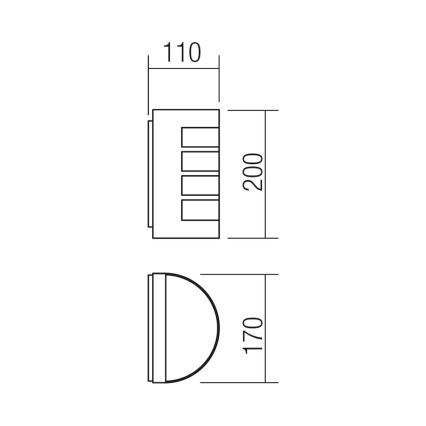 Redo 9001 - Applique da esterno EVO 1xE27/11W/230V IP44