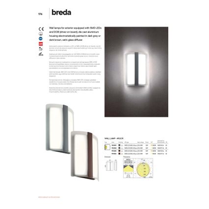 Redo 90023 - Applique a LED da esterno BREDA 1xLED/12W/230V IP54